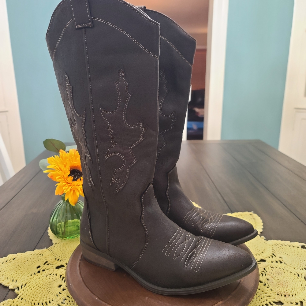 Rampage Western Boots Women's Sz 10M Waylen Chocolate Brown Synthetic Cowgirl